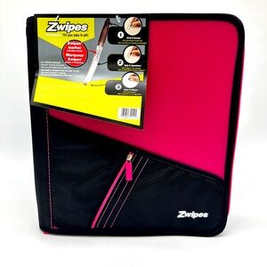 ZWIPES® Zipper Binder Pink, 1.5" Write on with Zwipes® marker
